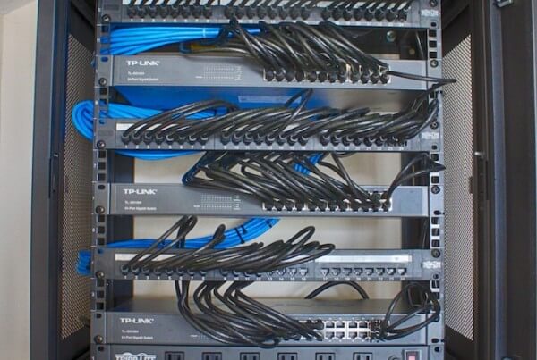 A server box wired by 7pixl in Dallas